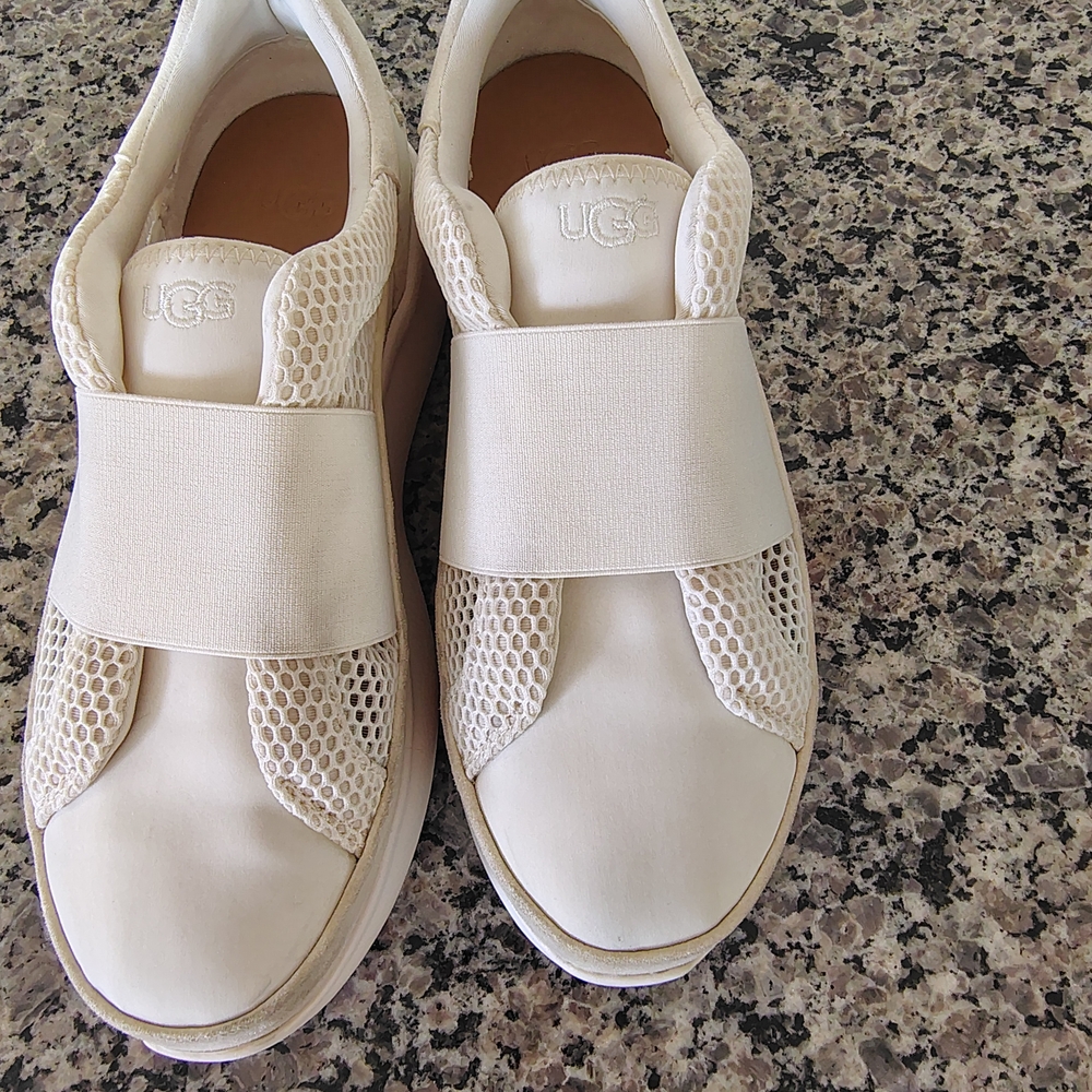 UGG Women's White Mesh Slip-On Sneakers